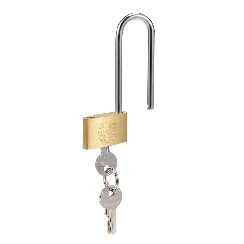 Recogwood 2Pcs Brass Padlock, 30mm Heavy Duty Long Shackle Padlocks,