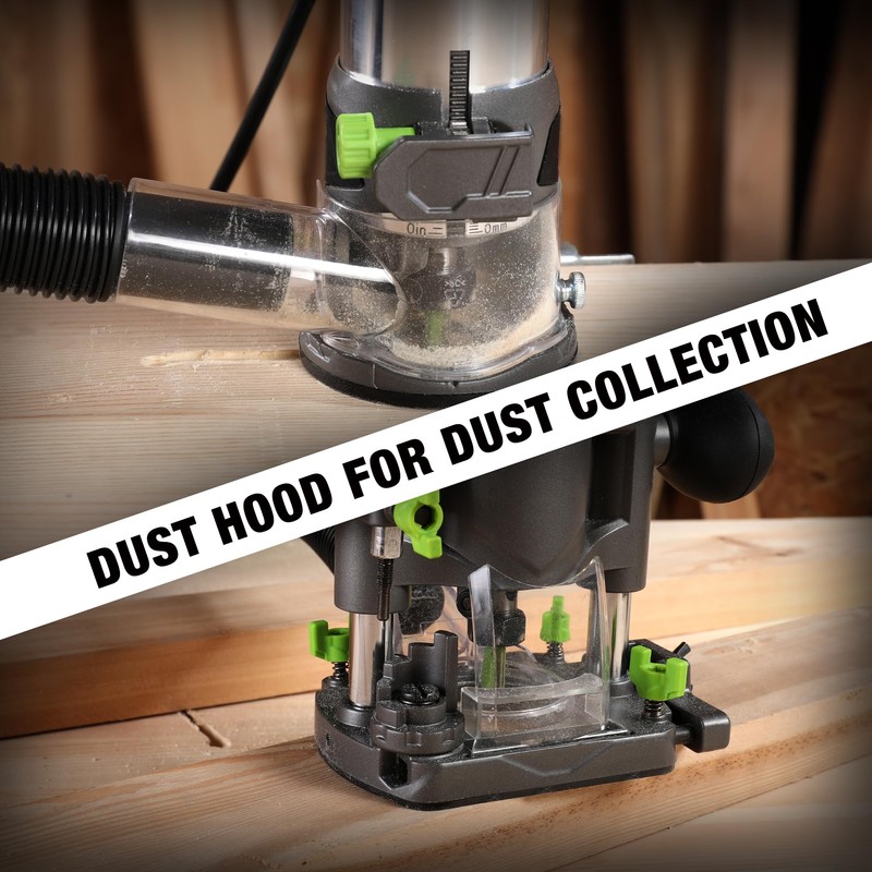 WORKPRO Compact Router Combo Kit, 6.5 Amp Compact Router Fixed