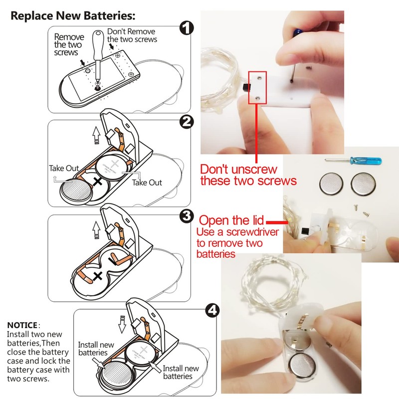 6 Pack Fairy Lights Battery Operated with Timer 2PCS Remote