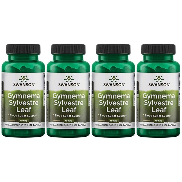 Swanson Gymnema Sylvestre Leaf 400 mg 100 Caps 4 Pack