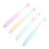 4pcs Three Sided Toothbrush Soft Bristles Three Head Teeth Cleaner