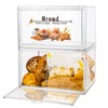 RISICULIS 2PCS Large Bread Box for Countertop, Stackable Double Layer