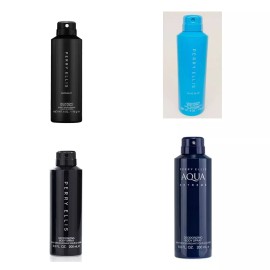 Perry Ellis-SET OF 4-Body Sprays“PERRY, MIDNIGHT, PURE BLUE & AQUA EXTREME-(NEW)