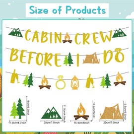 Refavor Camp Bachelorette Party Decorations - Cabin Crew Before I Do Banners Camp Bachelorette Party Decor Gold Glitter Cabin Bachelorette Camping Party Decorations Supplies