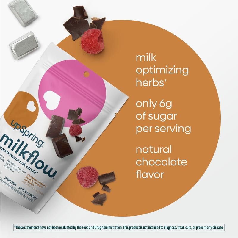 Milkflow® Breastfeeding Chews, Chocolate Raspberry, 28 Count – 2 Pack