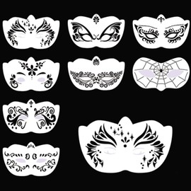 KARLOR 8 PCS Stencils Face Painting Reusable Stencils Face Make-up Face Paint Stencils Face Painting Stencils Face Painting Template for Face Painting Acrylic Painting 20 * 12cm