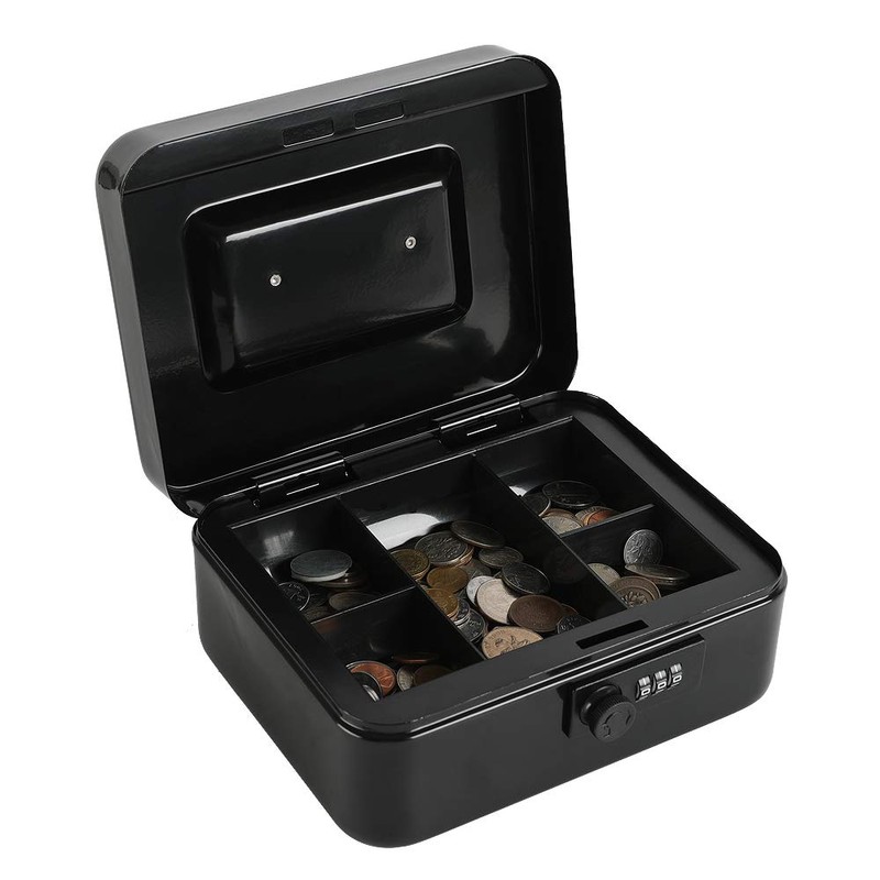 xydled Steel Cash Box Safe with Combination Lock,Money Safe Box