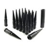 32 Pc Solid Spline Spike Lug Nuts Kit 14x2 Black