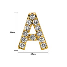 18K Gold Plated Iced Out 26 Initial Letters Single Bottom Grillz with Diamonds for Your Teeth Men Hip Hop Jewelry