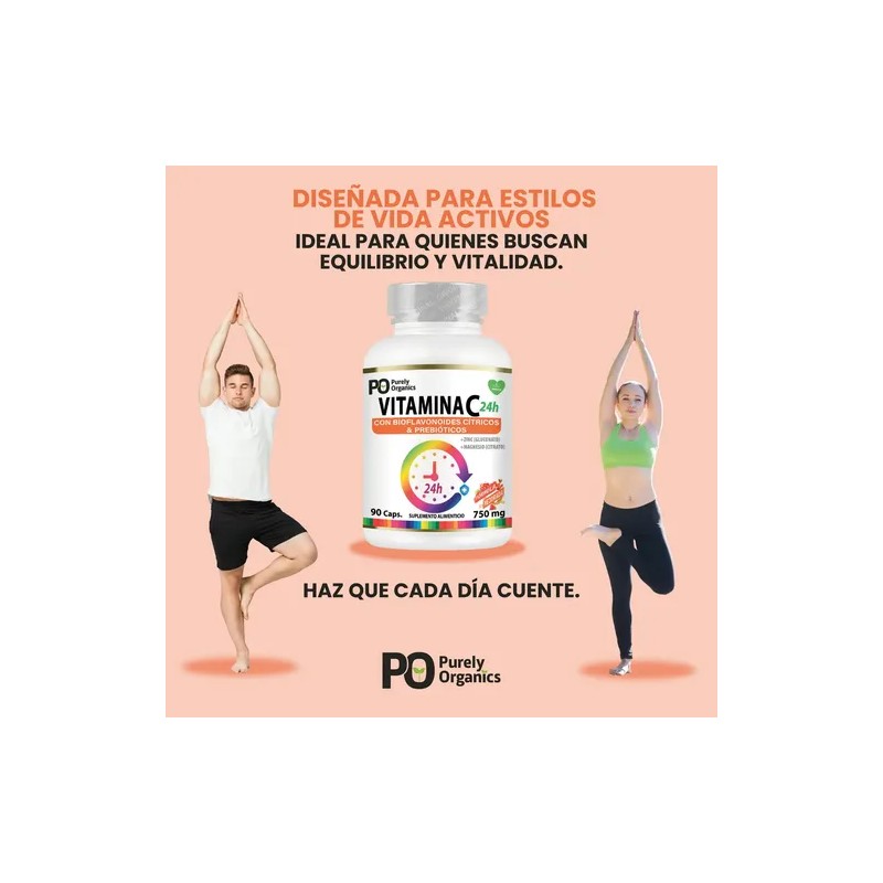 Purely Organics Combo 2 Vitamina C24h De Liberación Prolongada 90