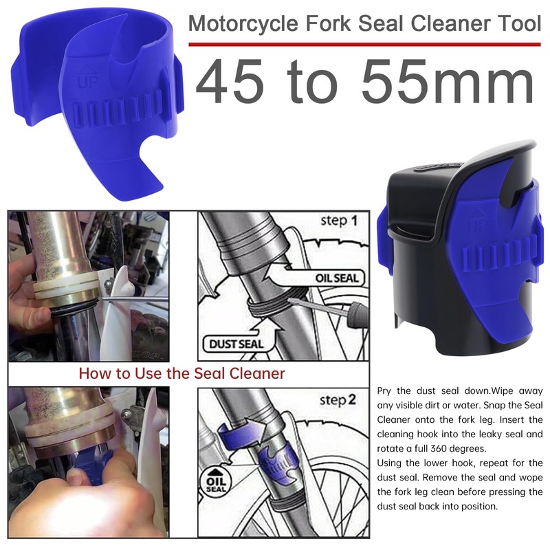 Motorcycle Fork Seal Saver Cleaner 45-55mm,Front Fork Seal Repair Tool