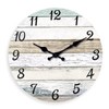 XNM Rustic Wall Clock for Bedroom Round Wood Wall Clocks