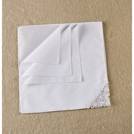 White Bridal Wedding Handkerchief, Crochet Lace,Cotton (6 pieces)