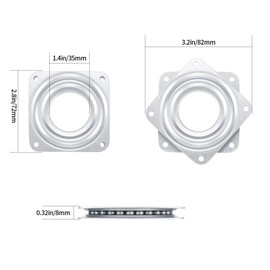 4PCS Square Rotating Lazy Susan Bearings, with Steel Ball Rotating Bearing Plate, with Screws 360 Degrees Turntable Swivel Plate for TV Table Bar Chair and Stool (3 in/150Lb)