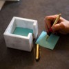 Sticky Memo Pad Note Cube Holder Marble Home Office Desk