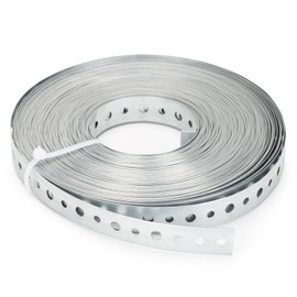 Galvanized 3/4-Inch X 100-Feet Metal Strapping with Holes 24-Gauge Metal Pipe Hanger Strap for Plumbing, HVAC and Duct Support