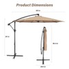InfiniPower InfiniPower 10ft Cantilever Patio Hanging Umbrella Offset Outdoor Market