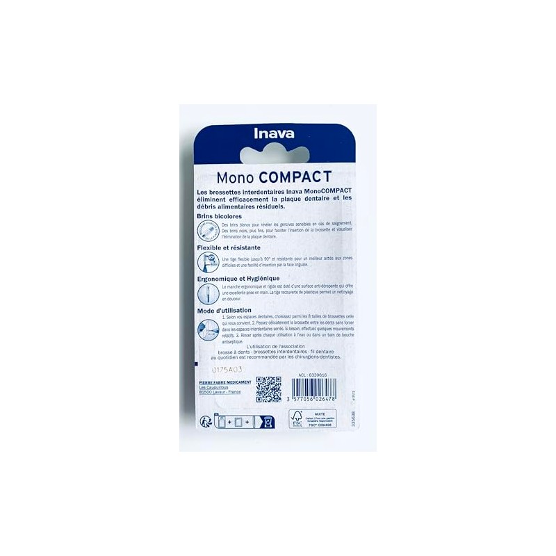Inava Mono Compact Bürsten, 1,5 mm, große Räume, Rot, 4