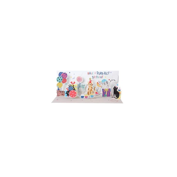 Up With Paper Pop-Up Panoramics Greeting Card - Party Cats, multi colored (Model: 048641364617)