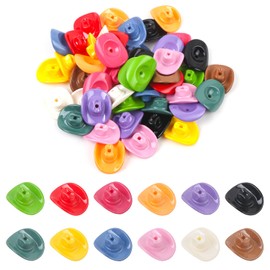 ASUNFO 48 Pcs Cowboy Hats Beads Mini Western Cowboy Hat Bead for Jewelry Making DIY Earrings Necklace Keychain 12 Colors