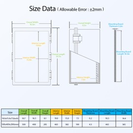 LMioEtool Electrical Box IP65 Waterproof ABS Plastic Enclosure Outdoor and Indoor Project Box Hinged Clear Cover with Mounting Plate Wall Brackets, Outer Dimension 19.7"x 15.7" x 7.9"