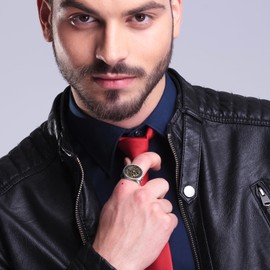 OIDEA Men's Signet Ring Cross: Gold St. Michael Men's Ring Stainless Steel Vintage Retro Band Ring Jewellery Gift for Men Boyfriend Brother Father Ring Size 67