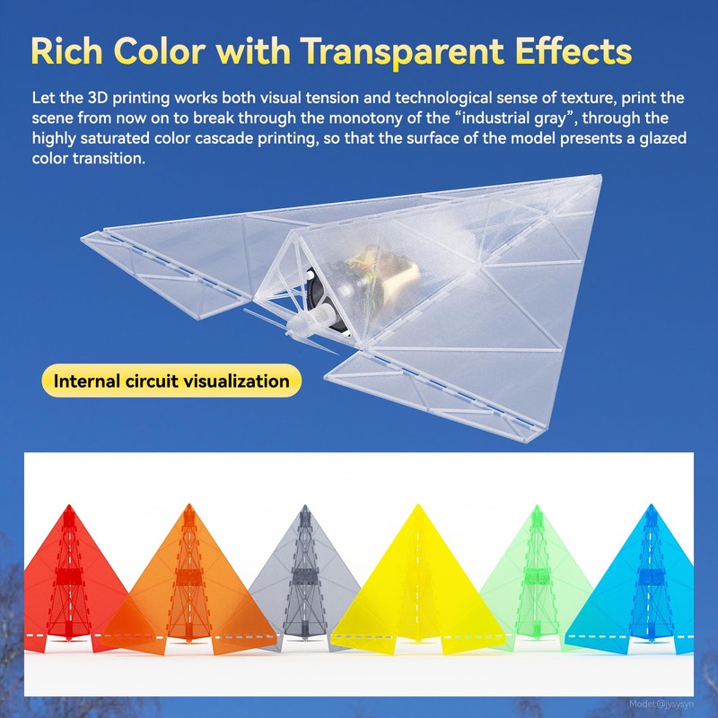 JUSTMAKER ABS Transparent 3D Printer Filament, Upgraded Strength Heat Resistant