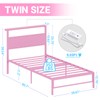 Weehom Twin Bed Frames with Headboard Shelf Storage, Wood Twin