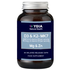 Ygia D3 2000iu&K2-MK7 90mcg, Mg&Zn 60 Capsules