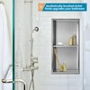 Sanbege 12"×24" Shower Niche with Divider, Brushed Stainless Steel Bathroom