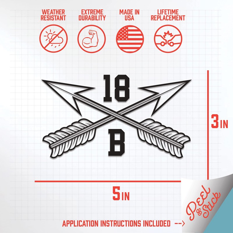 10-Pack Inkfidel 18B Special Forces Weapons Sergeant Crossed Arrows Vinyl