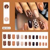 Tyuimhx Leopard Print Press on Nails Medium Square Fake Nails