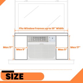 GCGOODS Window Air Conditioner Insulated Foam Panels with Aluminum Foil, Waterproof Surround Insulation Side Panel with Top Seal Strip for Window AC Unit Indoor, Reflected Light & Heat, White