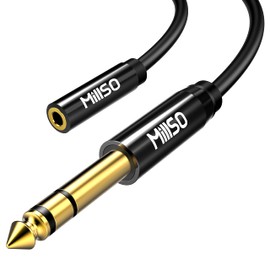 6.35mm 3.5mm Convert MillSO Stereo Mini Plug (Female) to Stereo Standard Plug Male Converter Adapter Audio Converter Cable Earphone Jack Converter Stereo Mini Jack Headphone Jack Converter Gold Plated
