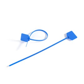 8 in Marker Nylon Cable Ties, Plastic Water Proof Tags, Self-Locking Written-on Cable Marker, Security Seals Label for Cabling, Wire Marking Label, Shipping Hanging Tags - Blue/ 100pcs