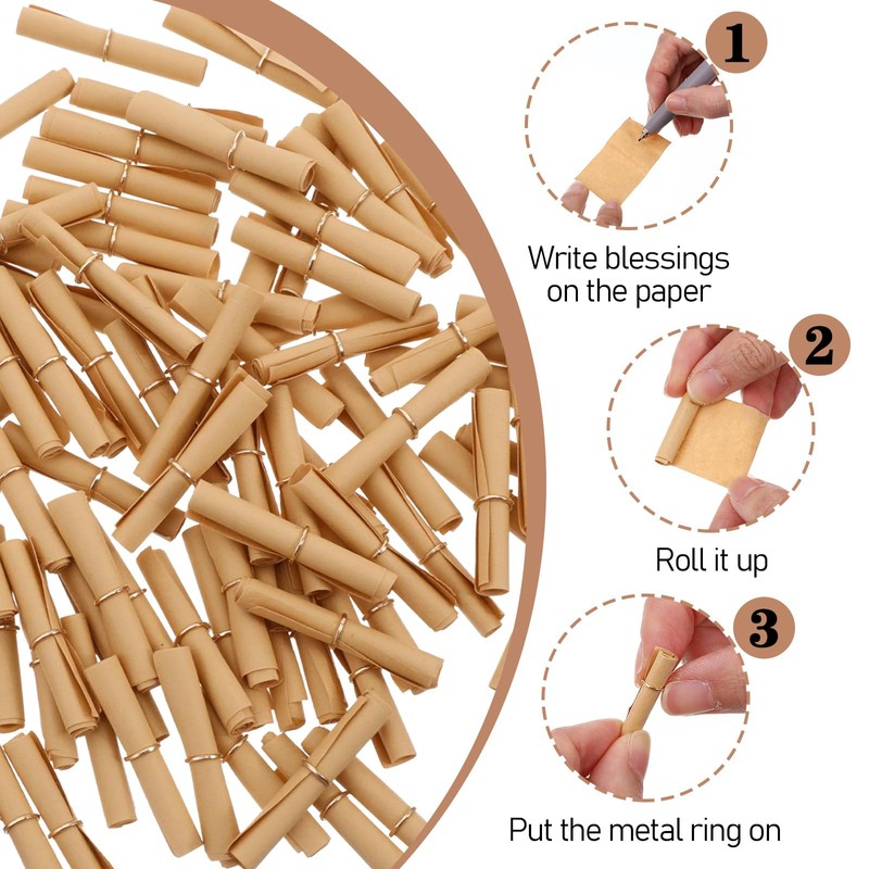 Shimmeroo 100 Pieces Mini Rolls Scroll Paper Mini Message in