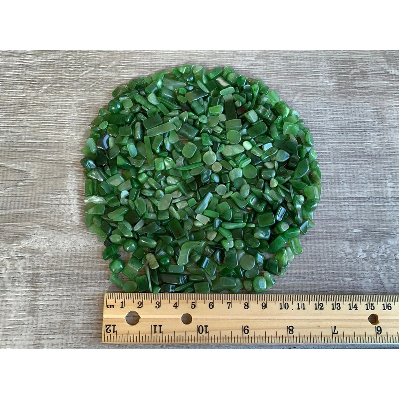 WHOLESALE Natural Semi Tumbled Nephrite Jade Gemstone Chips, Crushed Mini