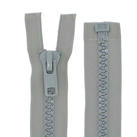 Zip Plastic Separable Coarse Long PZG-310 (Light Grey, 120 cm)