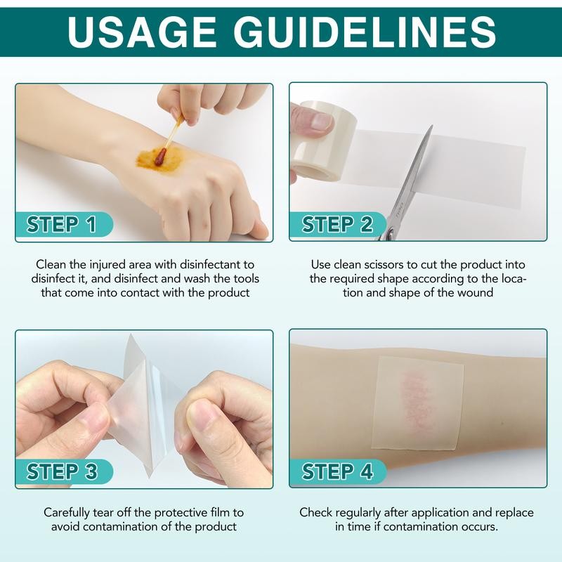 5cm x 3.6m Hydrocolloid Dressing Roll, Cuttable & Multi-Purpose, Acne