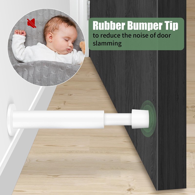 Door Stopper, White Door Stop, Wall Mounted Stainless Steel Door