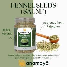 Anamaya Fennel Seeds | Saunf Seeds | Pure and Natural for Fennel Tea | 100 Gms | packed in a reusable jar |