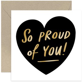 Old English Co. So Propud of You Card - Uplifting Heartfelt Well Done Card for Son or Daughter - Passed Exams, Graduation, End of School, New Job, Bon Voyage Card for Friends | Blank Inside