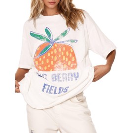 Mewunan Back to School Clothes for Teen Girls,Back to School Supplies,Cottton Oversized Graphic Tees Rose Red