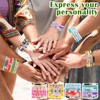 32 Pcs Preppy Bracelets for Women Colorful Clay Bead Surfer