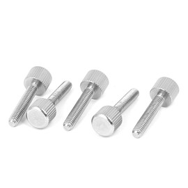 Aexit Computer PC Nails, Screws & Fasteners Case Stainless Steel Flat Head Knurled Thumb Screw M4 x Nails 20mm 5pcs
