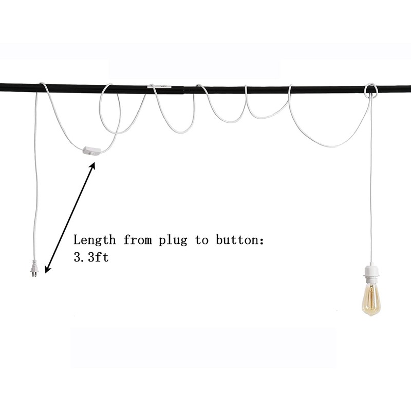 2 Pack Plug in Pendant Light Cord Kit, DIY Extension