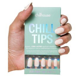 Chillhouse Chill Tips Signatures Press On Nails Kit, Editor-in-Chill - 24 Nail Shapes & Sizes, Dual-Sided Buffer & File, Cuticle Stick & Glue - Long-Lasting Nail Art Manicures