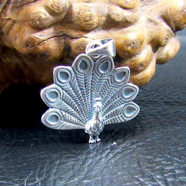Renegade Jewelry Solid 925 Sterling Silver Peacock Pendant, Fairycore Bird Lover Jewelry Gift