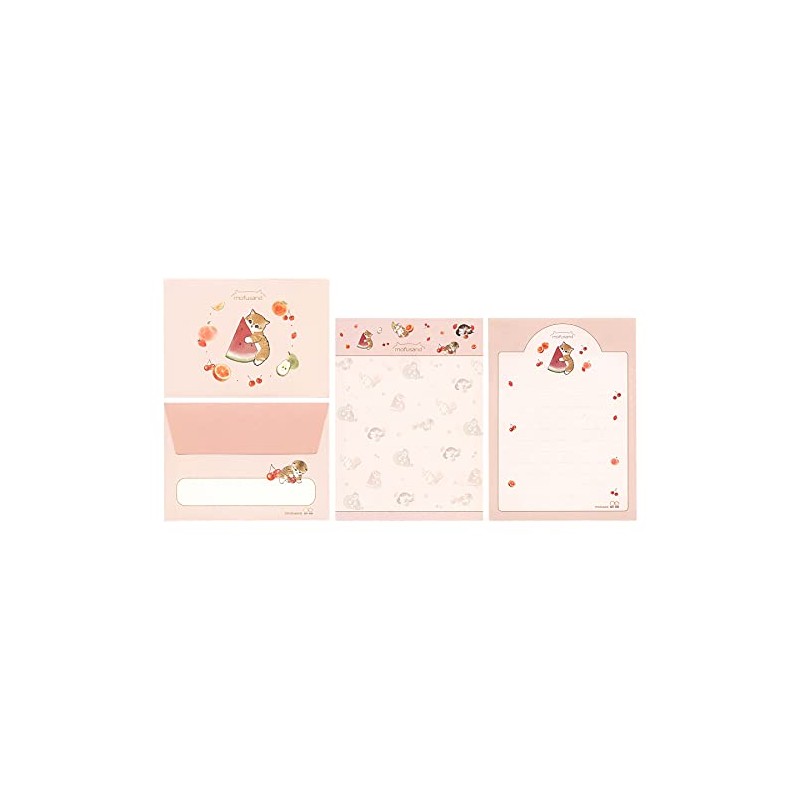 mofusand S208977 Mini Letter Set, Fruit, Letters, Stationery, Envelopes, Cute