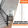 ITEVE.GD Wrought Iron Balusters - 10Pack,Hollow Double Twist Iron Spindles,Decorative